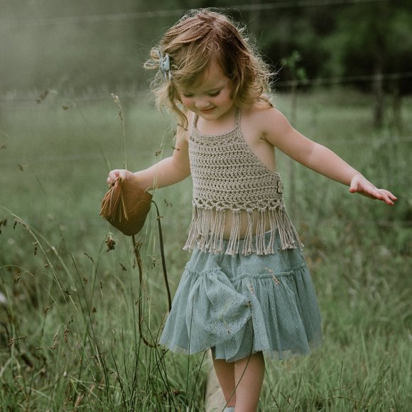 Harper | Crop Top - Pima Cotton Top, Baby Crochet Crop Top - Picture 3 of 3